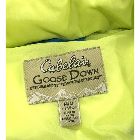 Cabelas Womens Puffer Vest Goose Down 650 Fill Size M Aqua Blue Full Zip - Picture 4 of 5